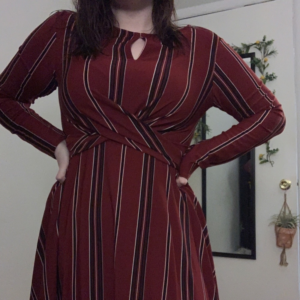 Size M red & black long sleeve dress